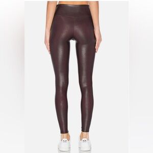 SPANX Deep Burgundy Faux Leather Leggings